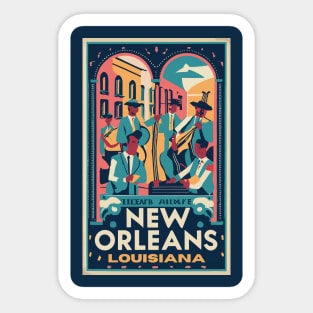 A Vintage Travel Art of New Orleans - Louisiana - US Sticker